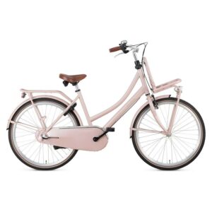 Popal | Meisjes Kinderfiets Daily Dutch Basic+, 26 Inch, 45,5 cm, 3V, Terugtraprem, Zalmroze