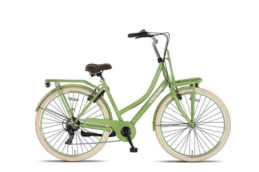 Crown | Dames Transportfiets Berlin 28 Inch 53 cm 7V V-Brakes Lichtgroen