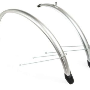 Eurofender | Spatbordenset 24 inch 58 mm kunststof zilver