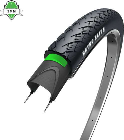 WOLFF | Metro Elite (3mm ant-ilek), zwart met reflectie,: 28x1.60 , ETRTO 42-622