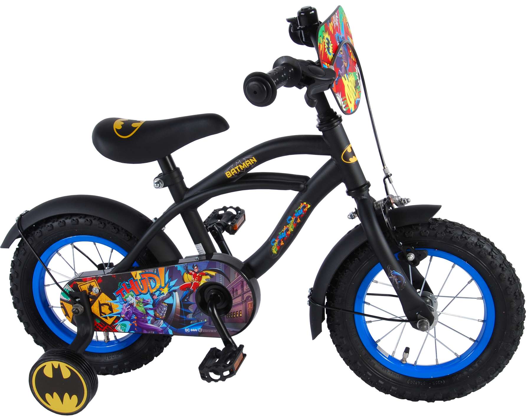 Warner Bros | Batman Jongens Kinderfiets, 12 inch, Zwart - Afbeelding 2