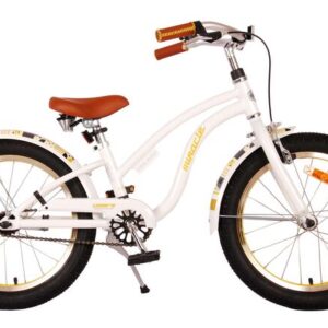 Volare | Meisjes Kinderfiets Miracle Cruiser, 18 inch, Wit, Prime Collection
