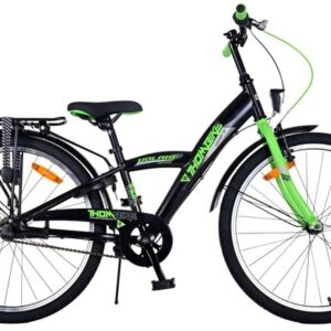 Volare | Jongens Kinderfiets Thombike, 24 inch, Groen Zwart, 3 versnellingen