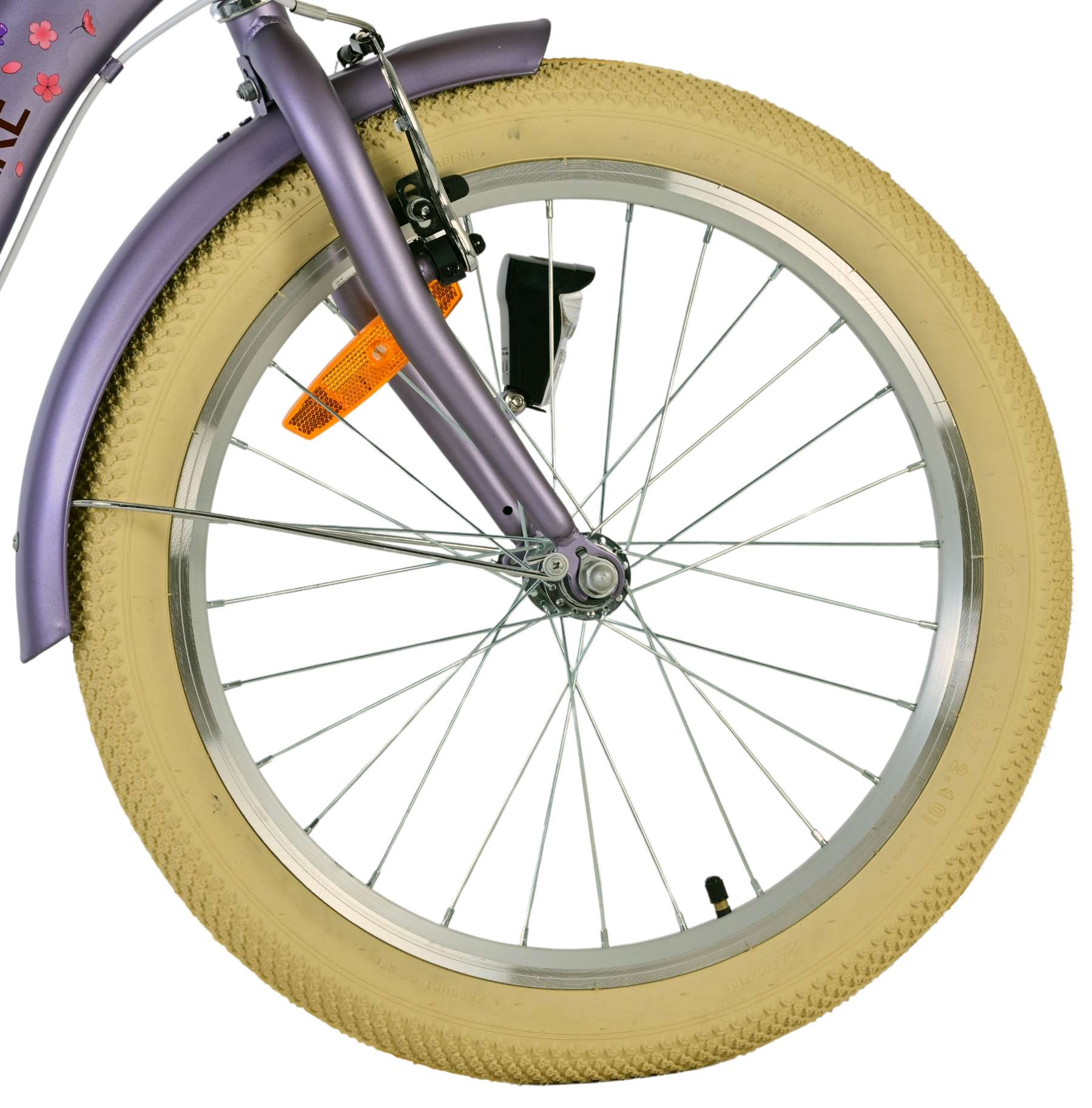 Volare | Meisjes Kinderfiets Blossom, 20 inch, Paars, Twee handremmen - Afbeelding 3