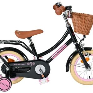 Volare | Meisjes Kinderfiets Excellent, 12 inch, Zwart
