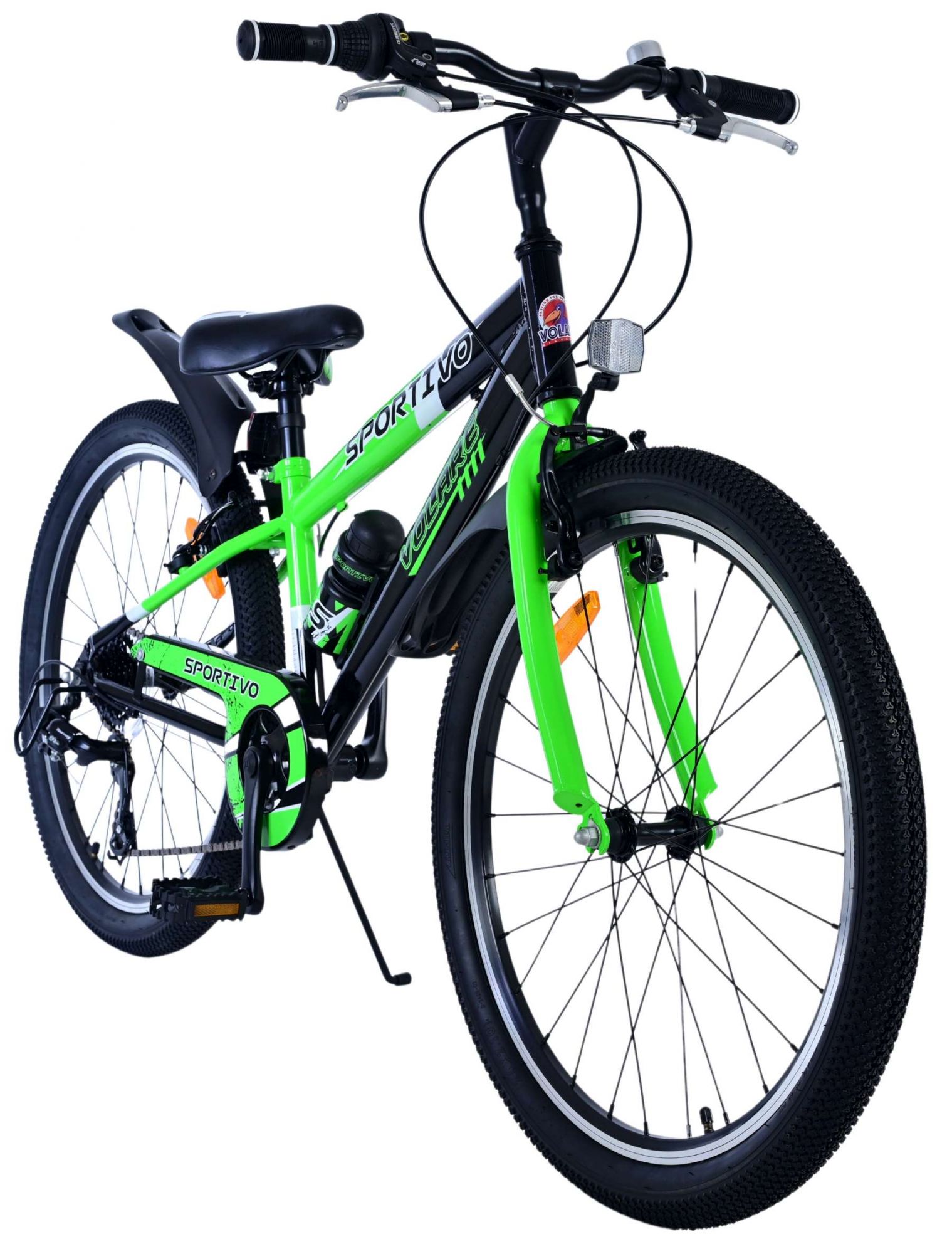 Volare | Jongens Kinderfiets Sportivo, 24 inch, 7 Speed, Zwart Groen - Afbeelding 6