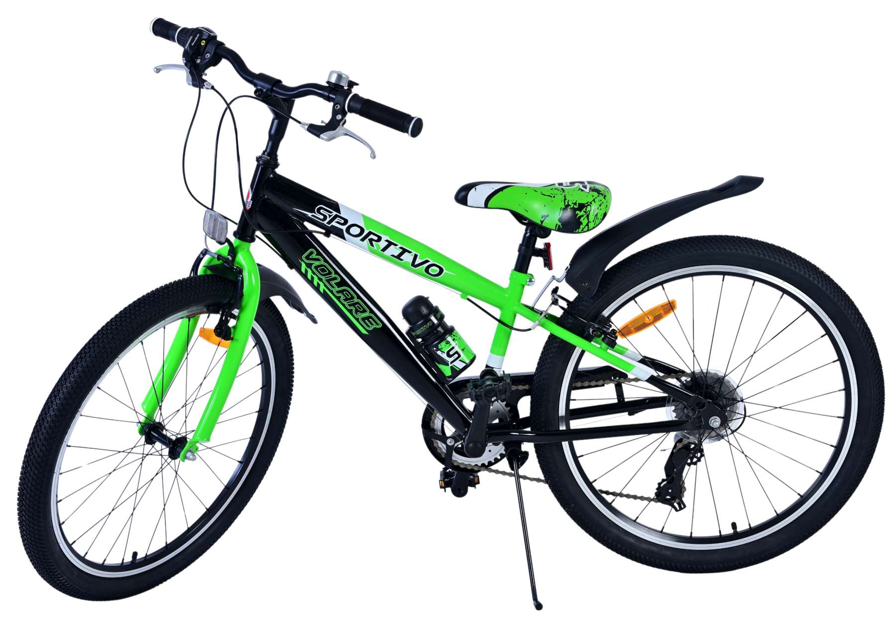 Volare | Jongens Kinderfiets Sportivo, 24 inch, 7 Speed, Zwart Groen - Afbeelding 9