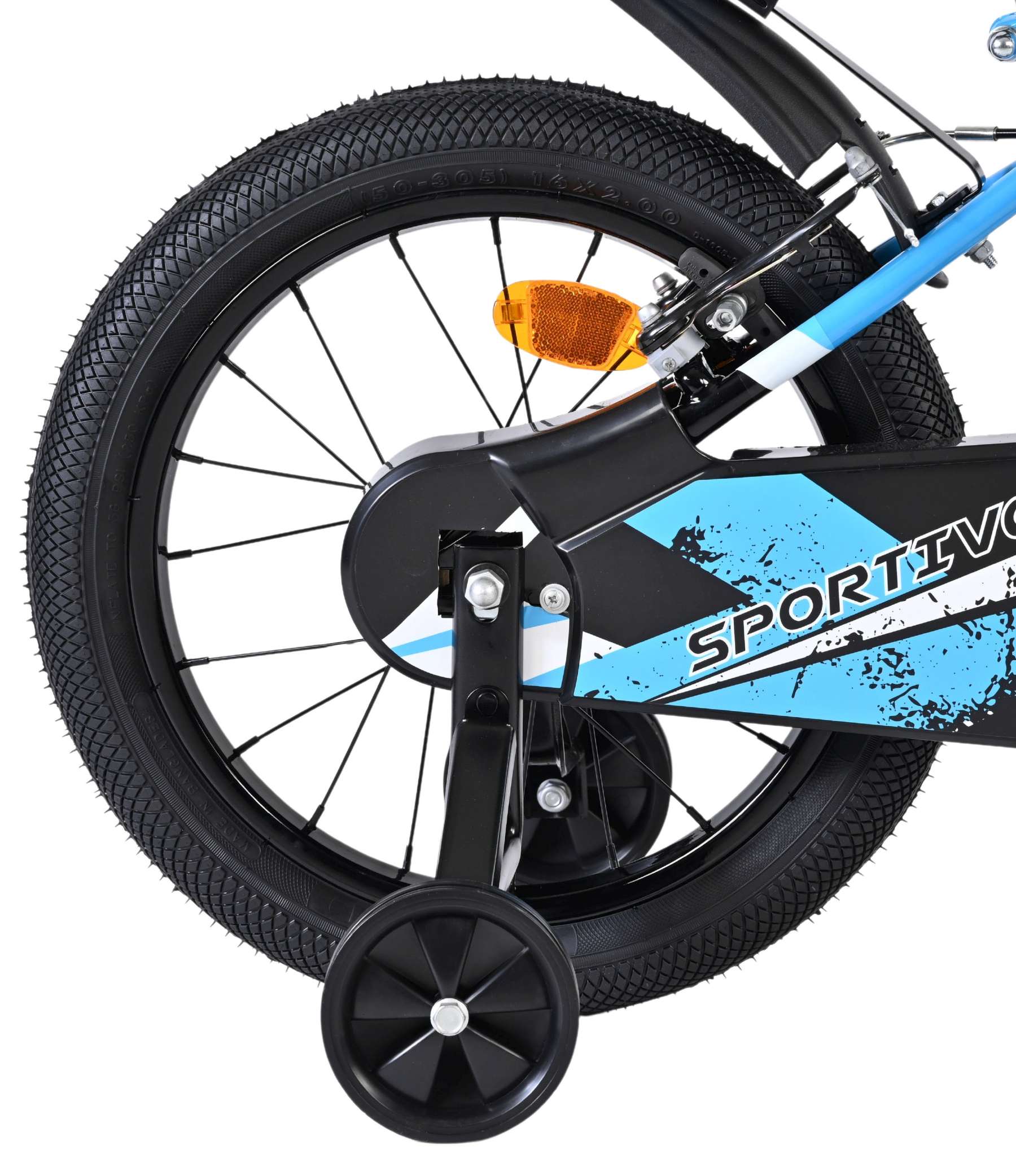 Volare | Jongens Kinderfiets Sportivo, 16 inch, Blauw Zwart, Twee Handremmen - Afbeelding 2