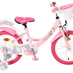 Volare | Meisjes Kinderfiets Unicorn, 16 inch, Roze